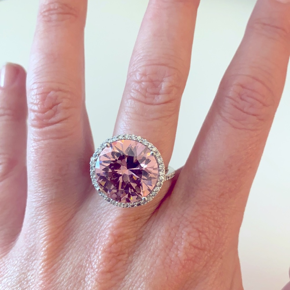 Erwin Pearl pink stone ring sterling silver 5.75